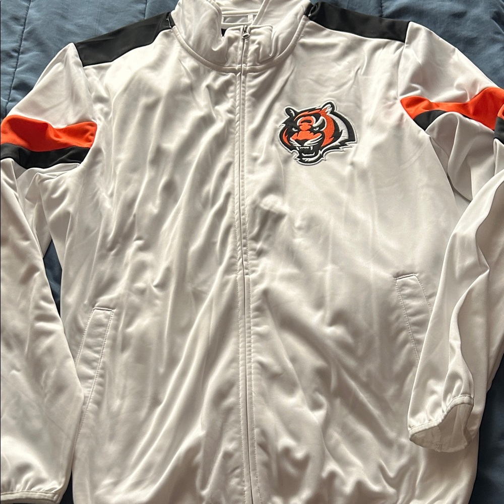 White and Orange Tiger Logo Jacket